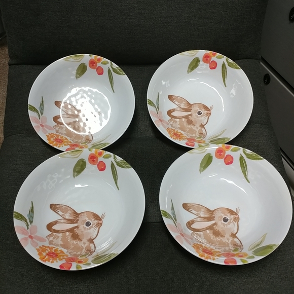 Bunny Rabbit Melamine Cereal Bowl 4pc Set - Picture 9 of 11